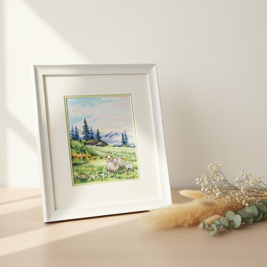 Kit de punto de cruz MP Studia “En los prados alpinos” SNV-935