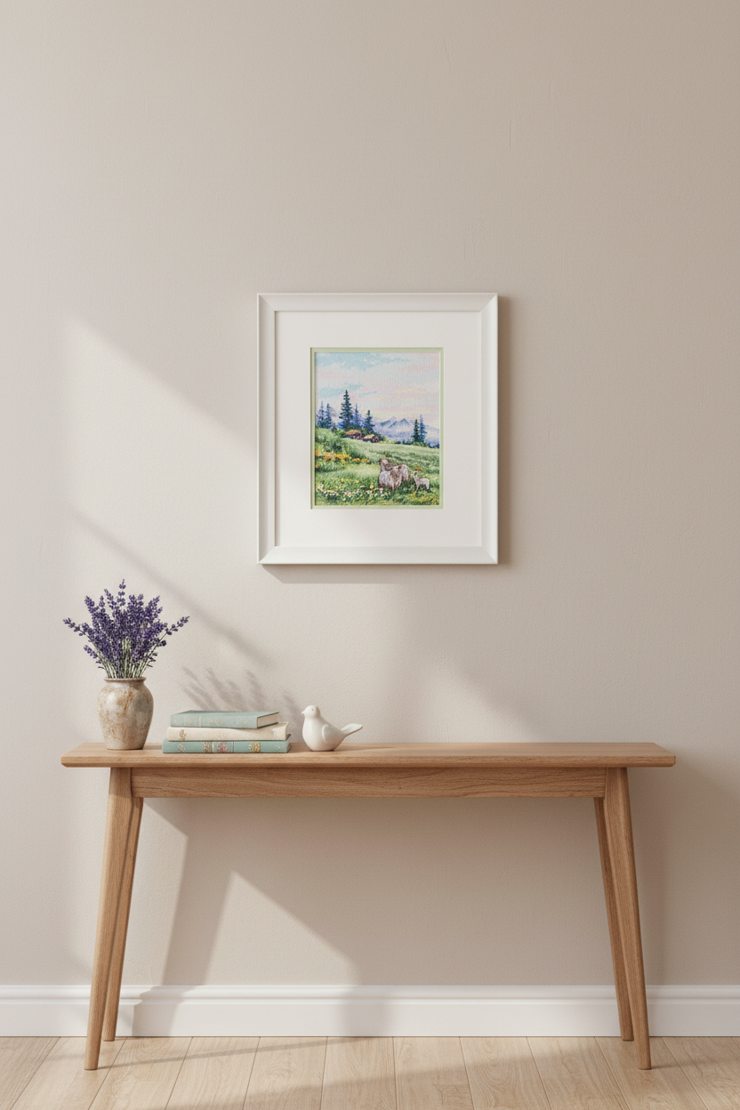 Kit de punto de cruz MP Studia “En los prados alpinos” SNV-935