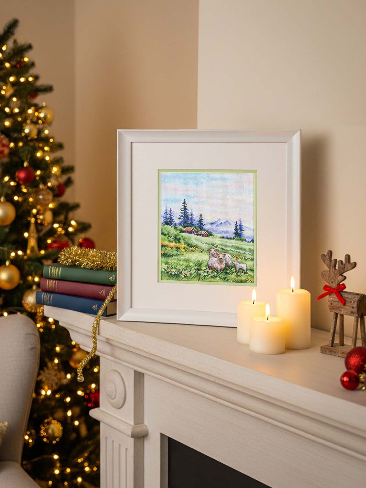 Kit de punto de cruz MP Studia “En los prados alpinos” SNV-935