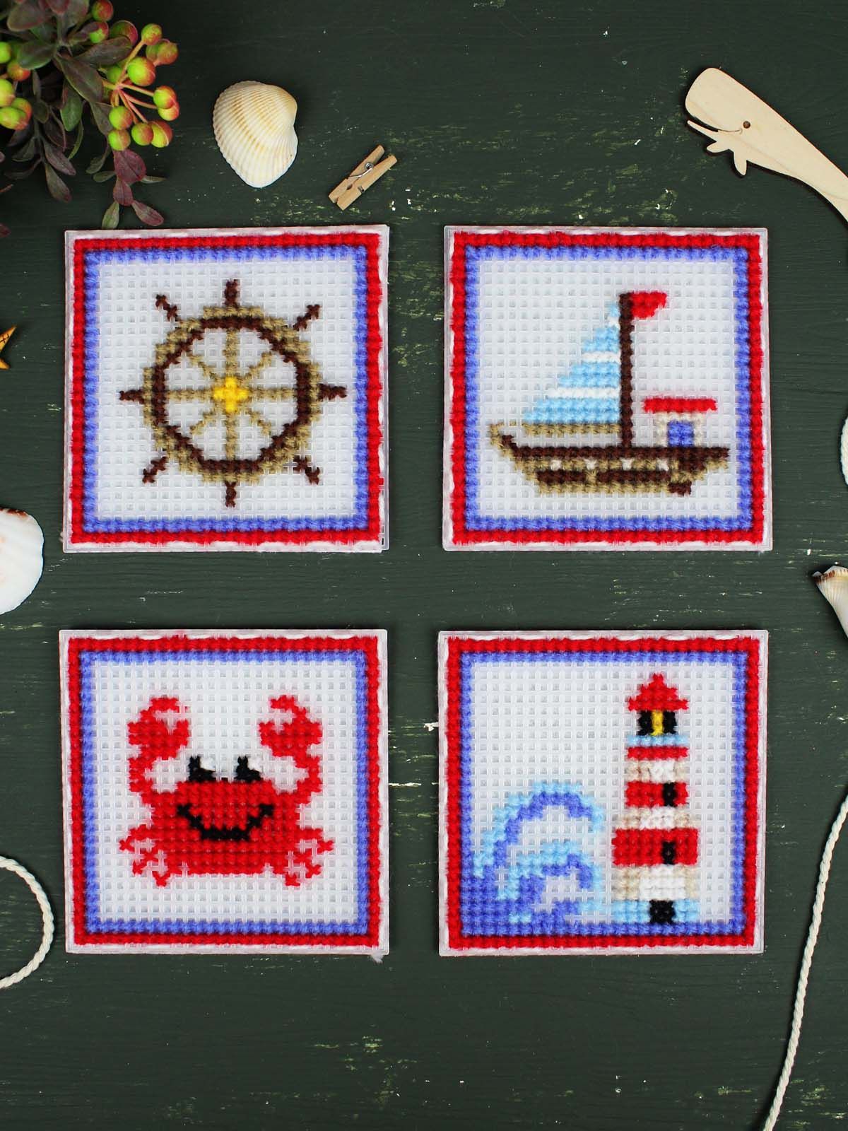 Kit de punto de cruz MP Studia “El mar llama. Set de 4” SN-004