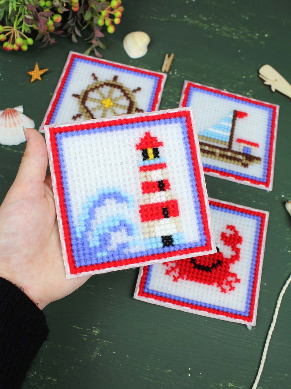 Kit de punto de cruz MP Studia “El mar llama. Set de 4” SN-004