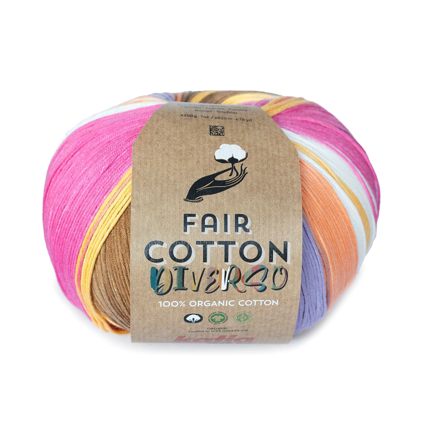 Lana Katia Fair Cotton Diverso - Color Orgánico con Efecto Degradado Único