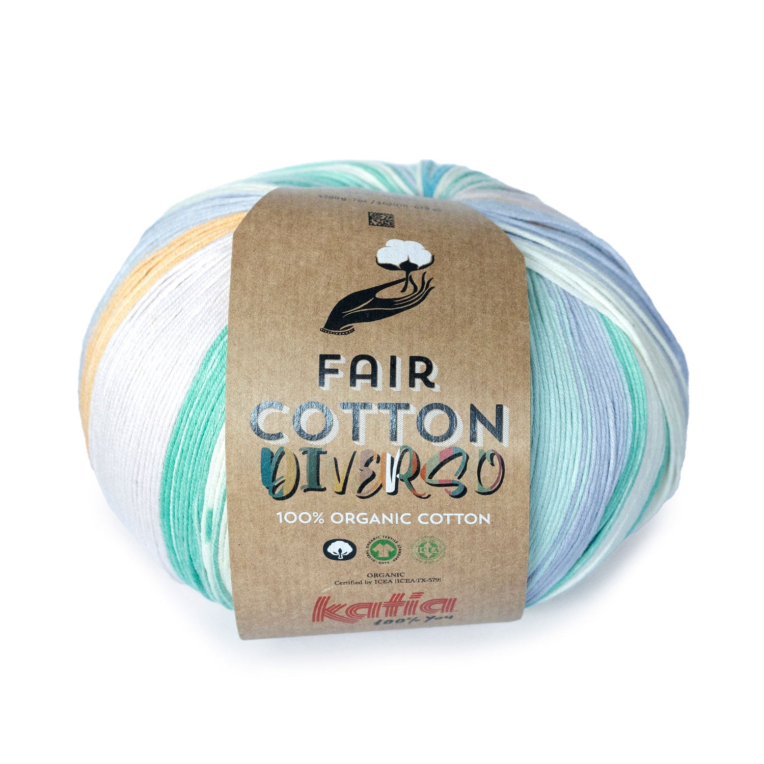 Lana Katia Fair Cotton Diverso - Color Orgánico con Efecto Degradado Único