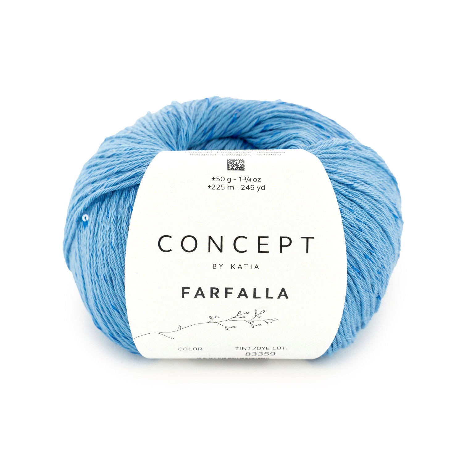Farfalla von Concept by Katia – Baumwolle mit Mikropailletten, 50 g