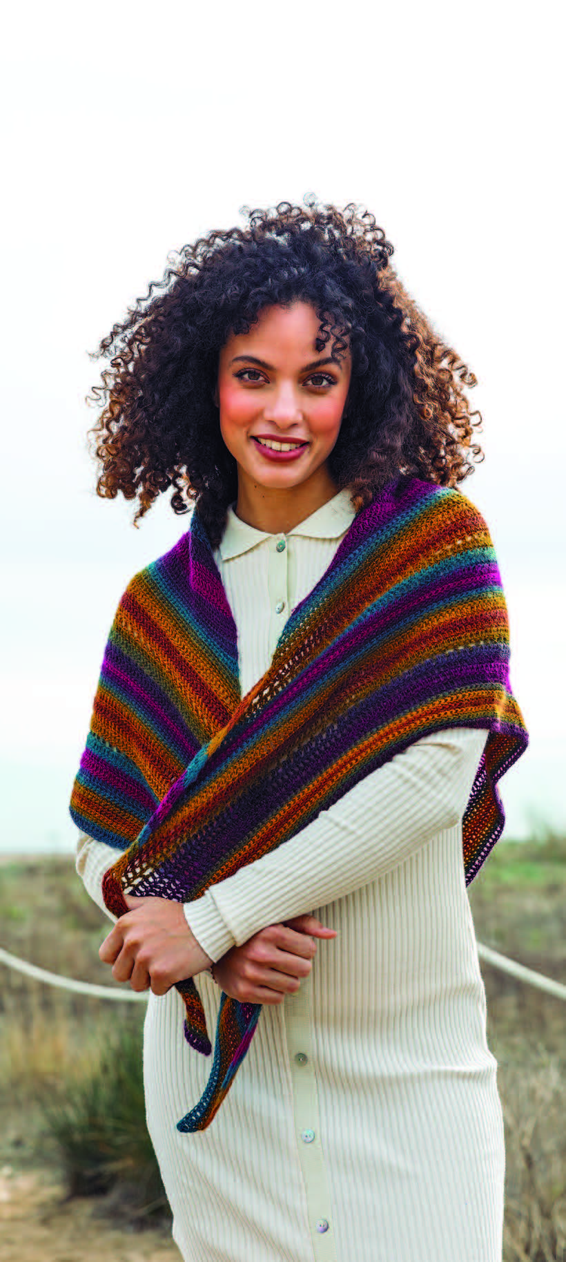 Shawl and poncho pattern with Aphrodite wool by Katia - PDF