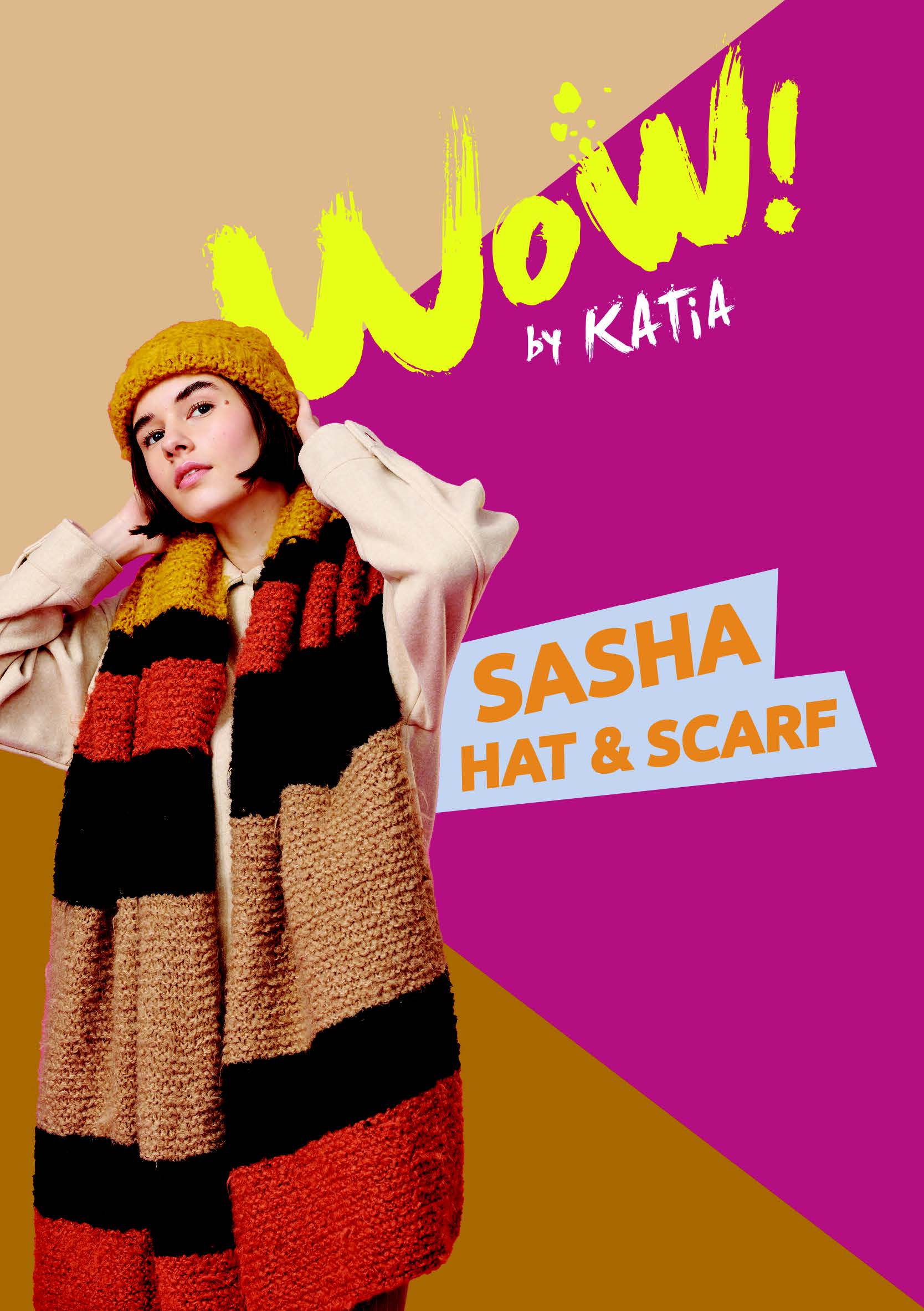 Patrón para gorro y bufanda con lana Wow Fluffy de Katia - PDF