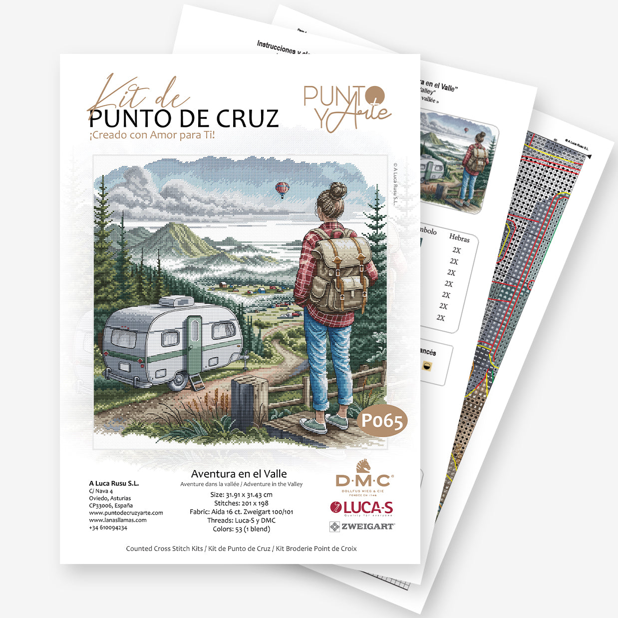 Kit de punto de cruz - Punto y Arte P065 - Aventura en el Valle