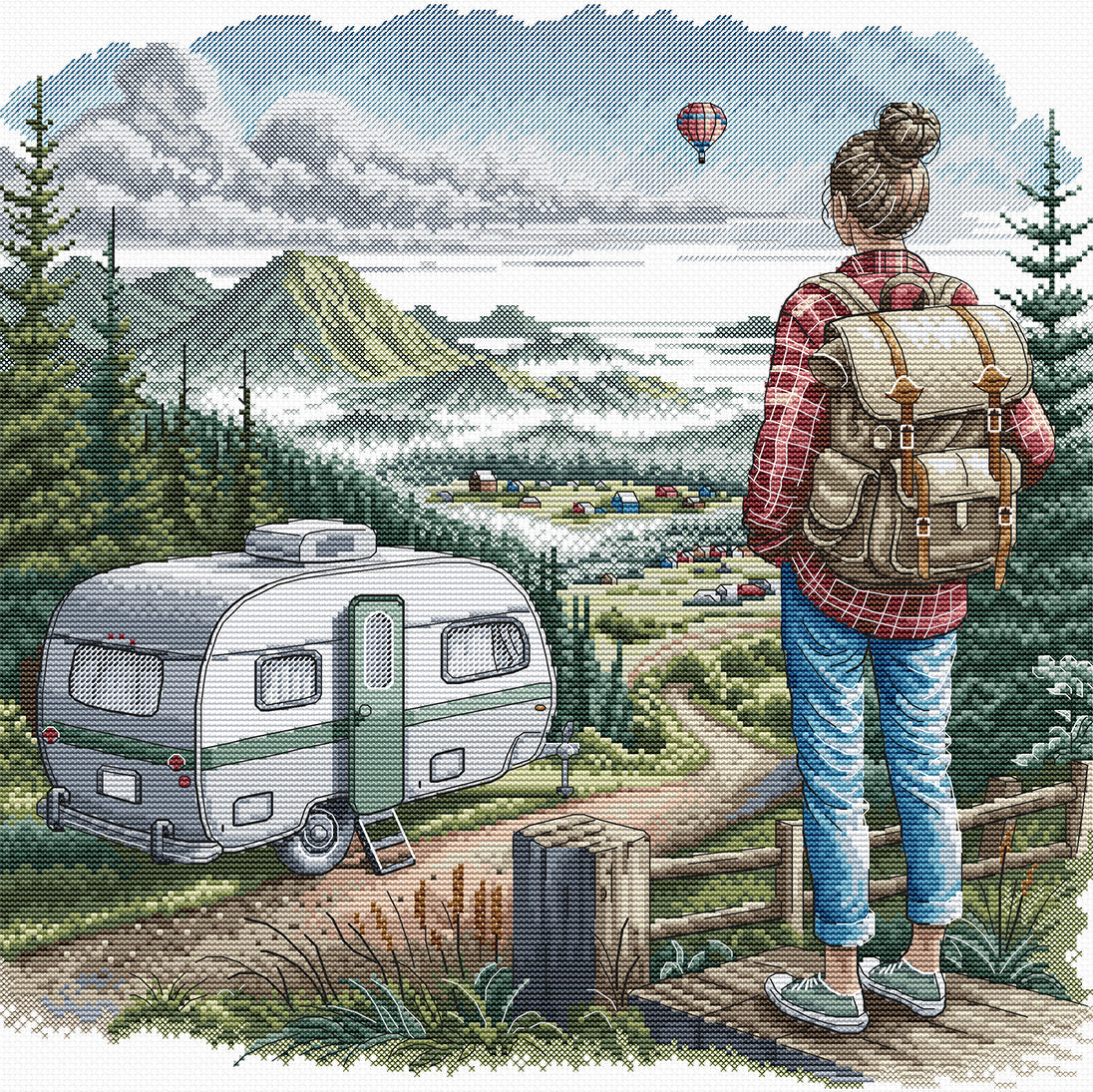 Kit de punto de cruz - Punto y Arte P065 - Aventura en el Valle