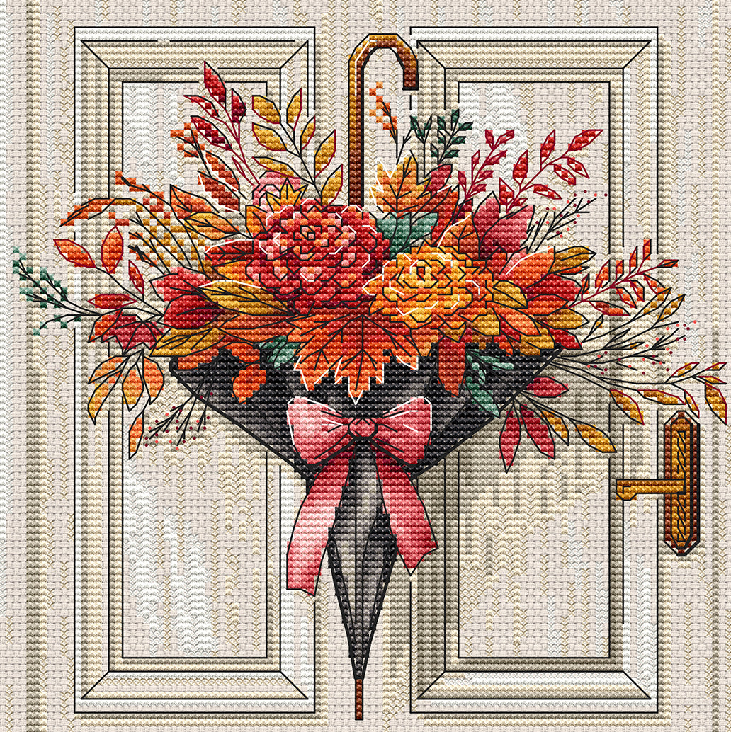 Kit de punto de cruz P081 "Decoración Otoñal" - Punto y Arte