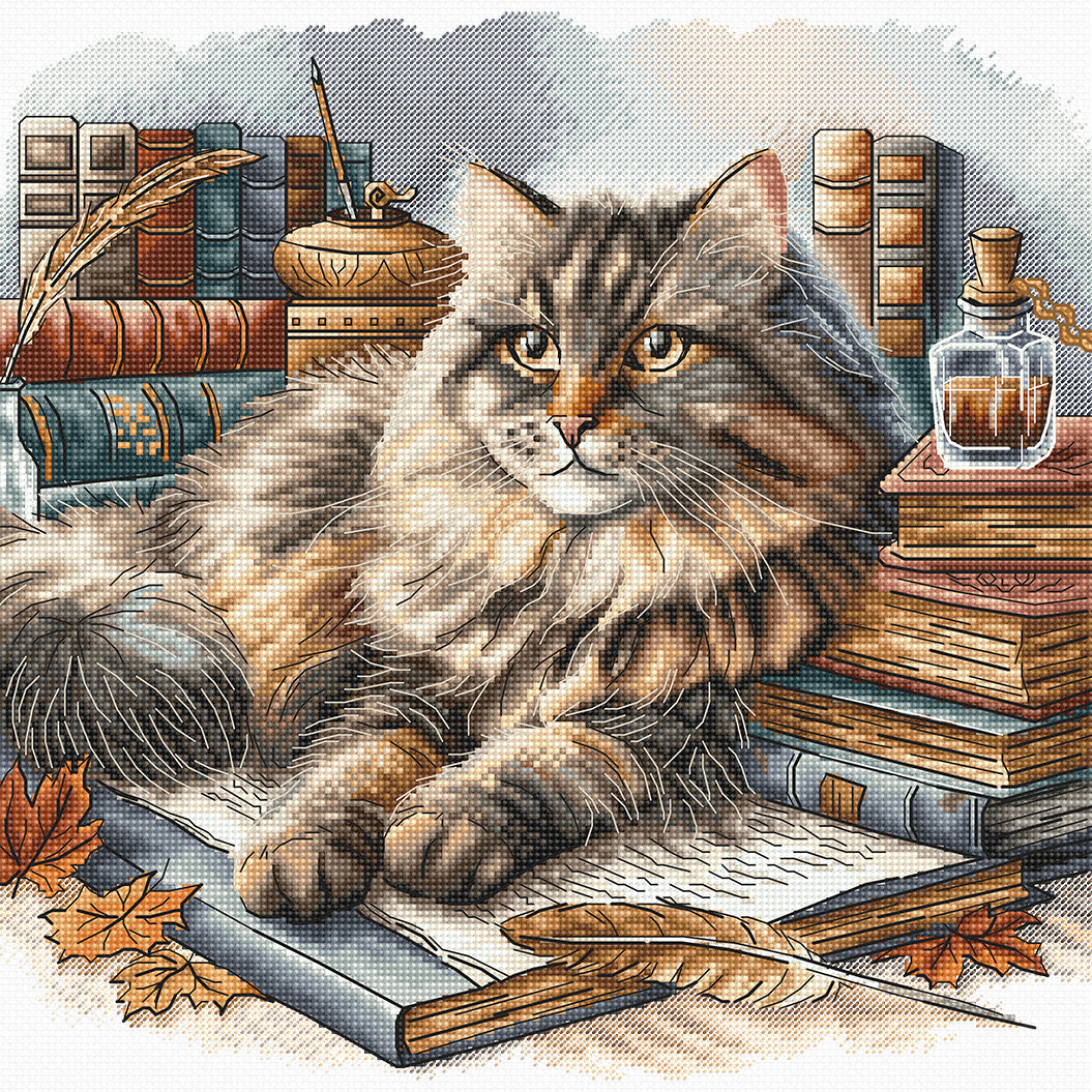 AVA Stitch P089 “The Wise Cat” Cross Stitch Kit