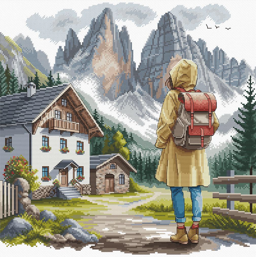 Kit de Punto de Cruz AVA Stitch P113 "Aventura en los Alpes"