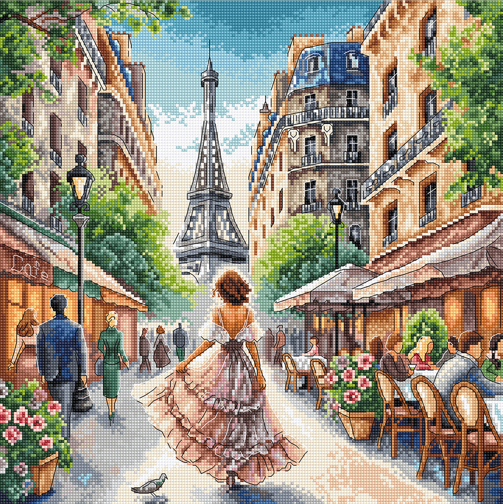 Kit de Punto de Cruz AVA Stitch P126 "Desde París con Amor"