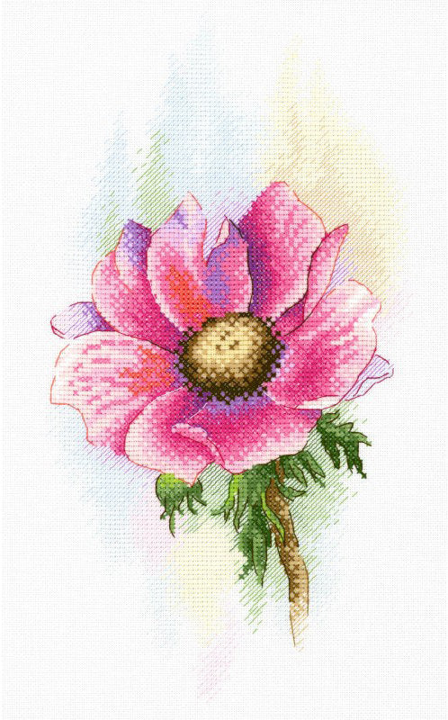 Anémona Rosa - MP Studia - Kit de punto de cruz SA-047