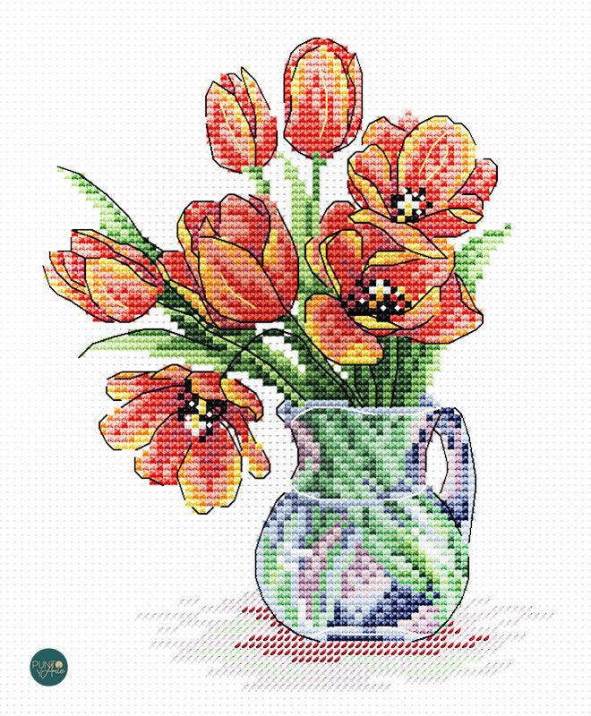 TULIPANES DE PRIMAVERA - MP Studia SM-089 - Kit de punto de cruz