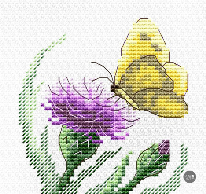 Mariposa y bardana - SM-623 MP Studia - Kit de punto de cruz