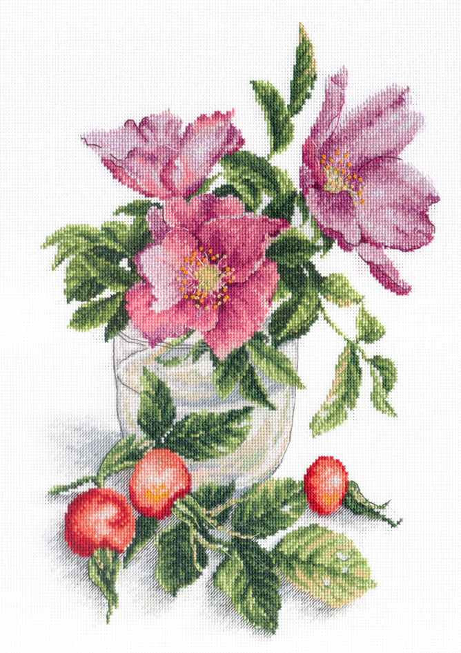 Rosa mosqueta delicada - MP Studia SNV-565 - Kit de punto de cruz