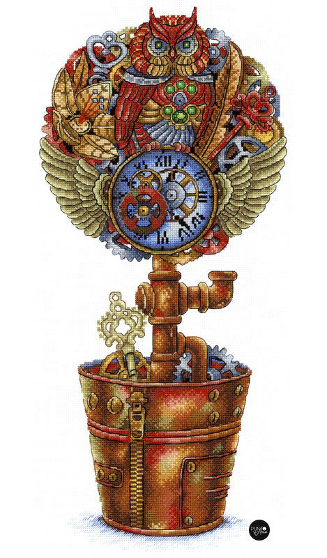 Topiario Steampunk - MP Studia SNV-719 - Kit de punto de cruz