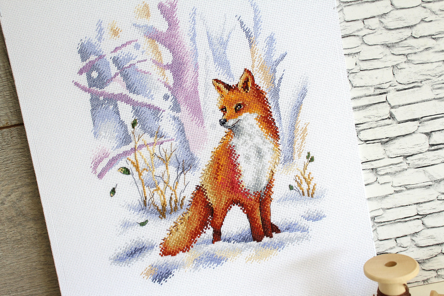 Señora del bosque de invierno. Zorro - MP Studia - Kit de punto de cruz SNV-754