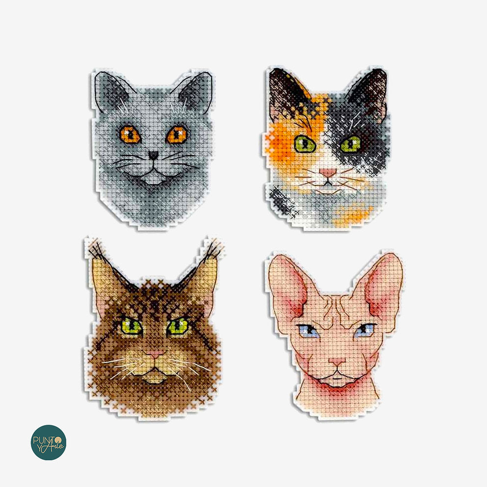 SR-340 Imanes - Gatitos - MP Studia - Kit de punto de cruz