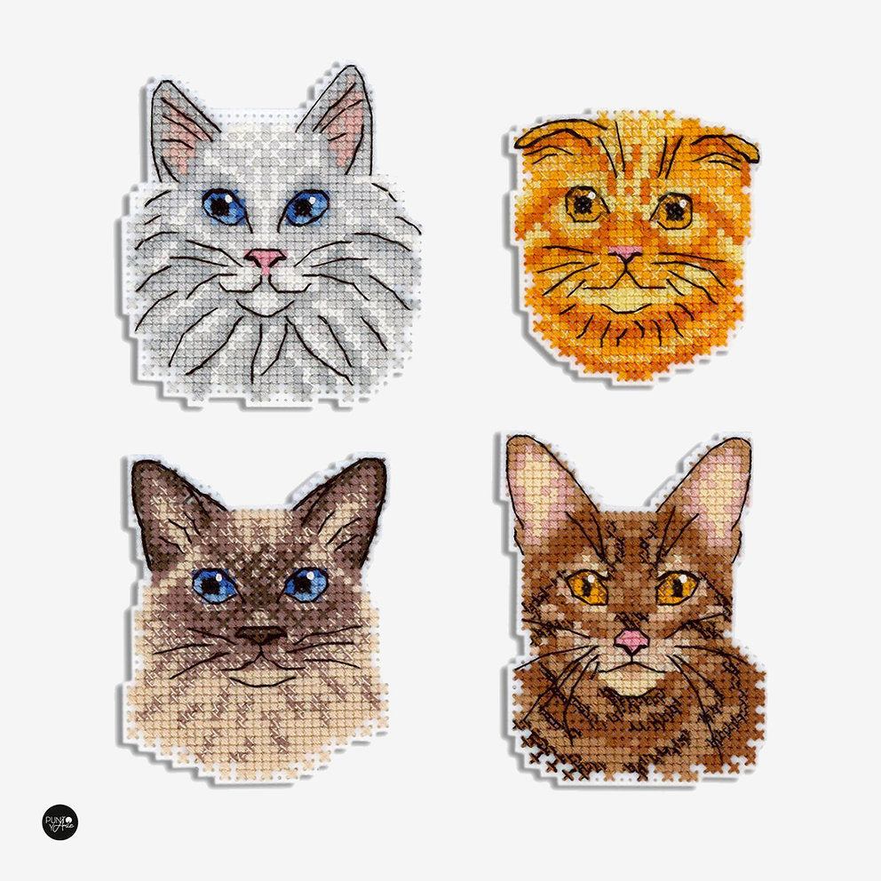 Gatos. Imanes - SR-824 MP Studia - Kit de punto de cruz