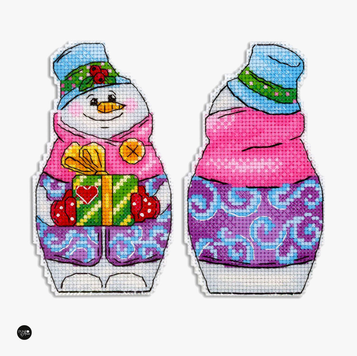 Muñeco de Nieve con Regalos - SR-844 MP Studia - Kit de punto de cruz