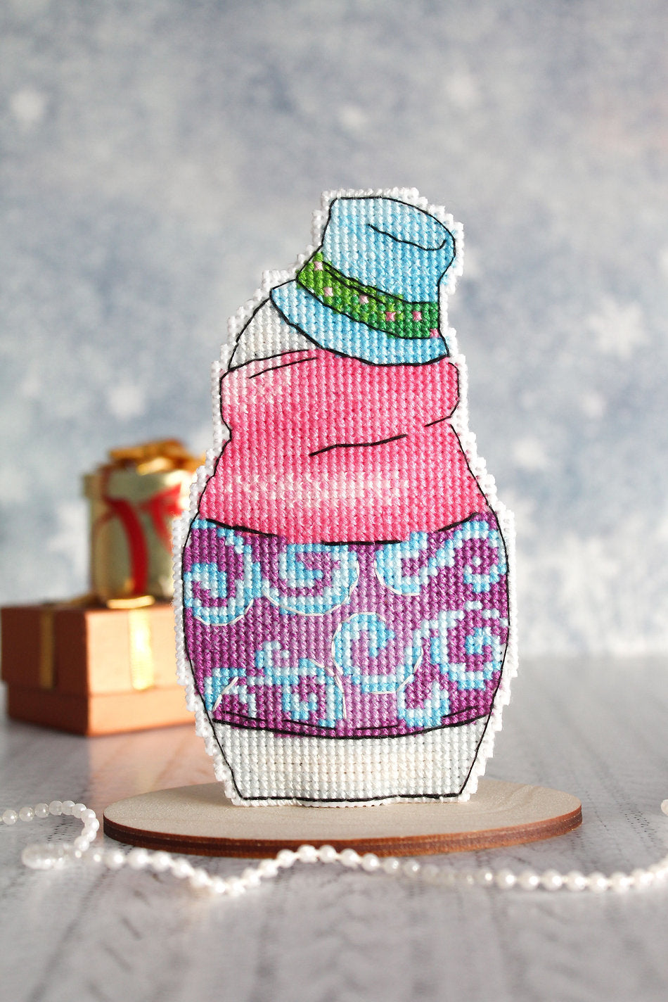 Muñeco de Nieve con Regalos - SR-844 MP Studia - Kit de punto de cruz
