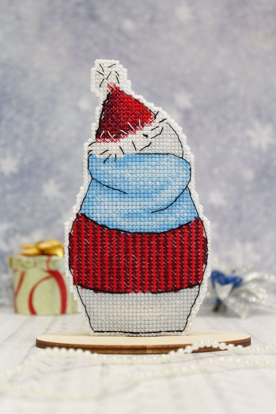 Muñeco de nieve con dulces - SR-845 MP Studia - Kit de punto de cruz