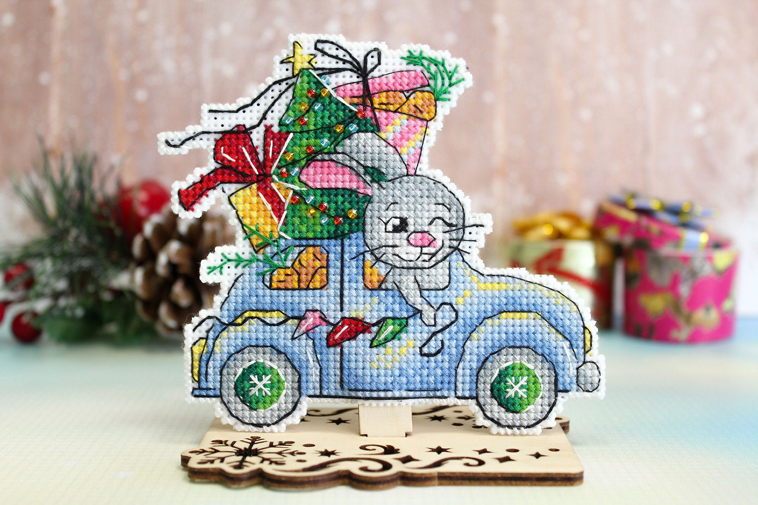 Viaje Navideño - SR-855 MP Studia - Kit de punto de cruz