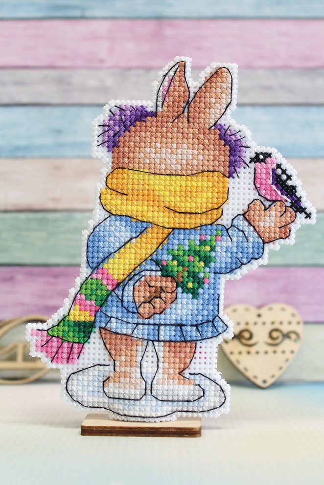 Hase mit Vogel – SR-858 MP Studia – Kreuzstichset