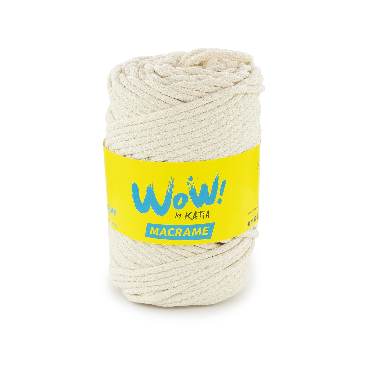 Lana WOW Macramé de Katia - Cuerda de Algodón 100% para Proyectos Creativos