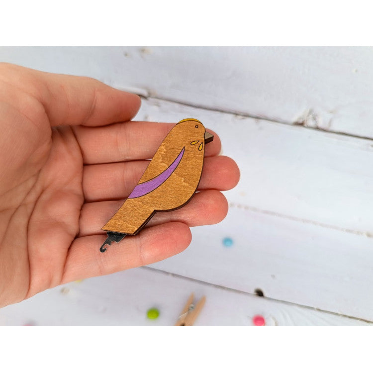 Purple Bird Wooden Needle Threader KF070/1-3 by Wizardi