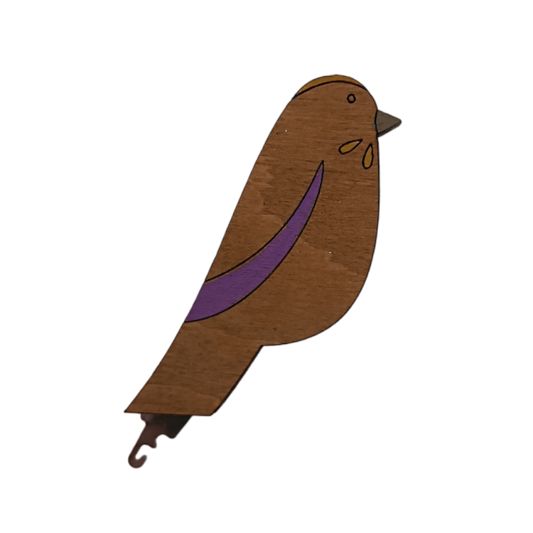 Purple Bird Wooden Needle Threader KF070/1-3 by Wizardi