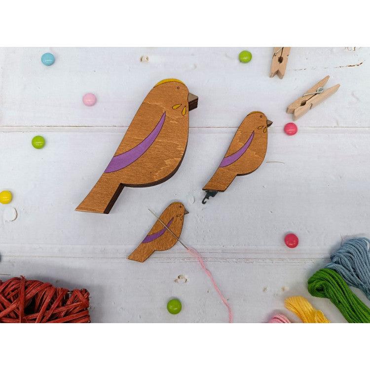 Purple Bird Wooden Needle Threader KF070/1-3 by Wizardi