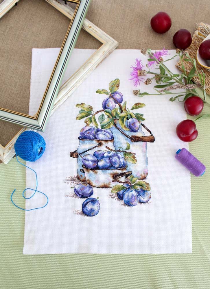 Kit de punto de cruz "Garden Plums" SNV-877 MP Studia