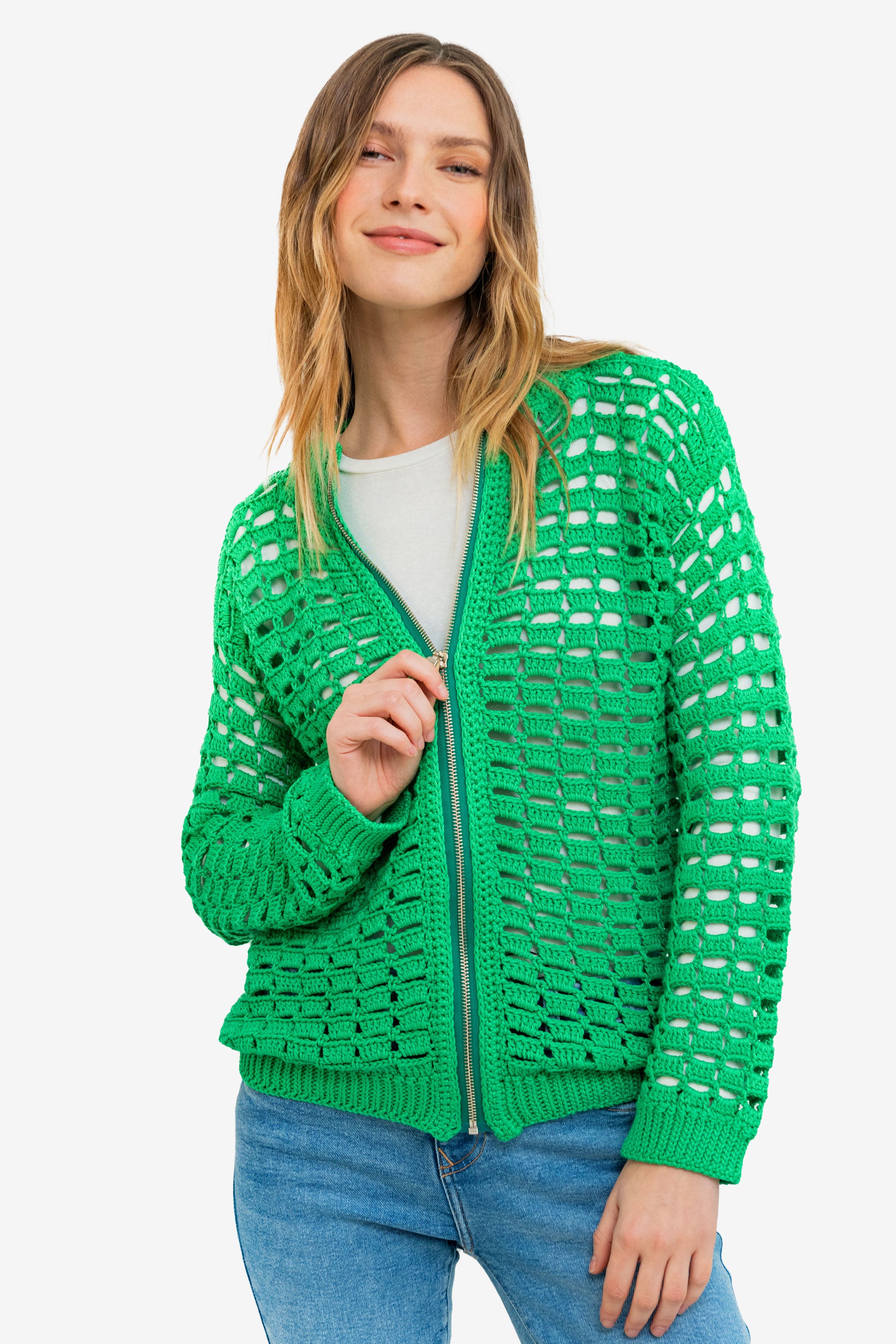 Patrón Gratuito Crochet, Chaqueta Jipa - DMC 100% Baby Cotton