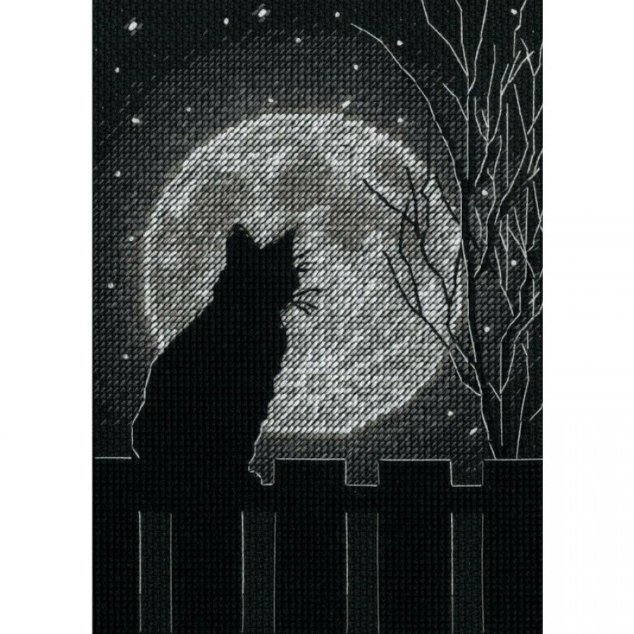 Luna y un Gatito Negro - 70-65212 Dimensions - Kit de punto de cruz