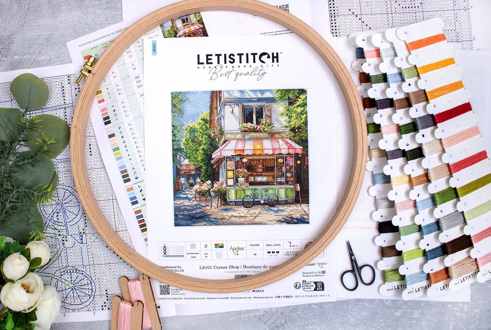 Kit de punto de cruz - "Corner Shop" - Letistitch L8101