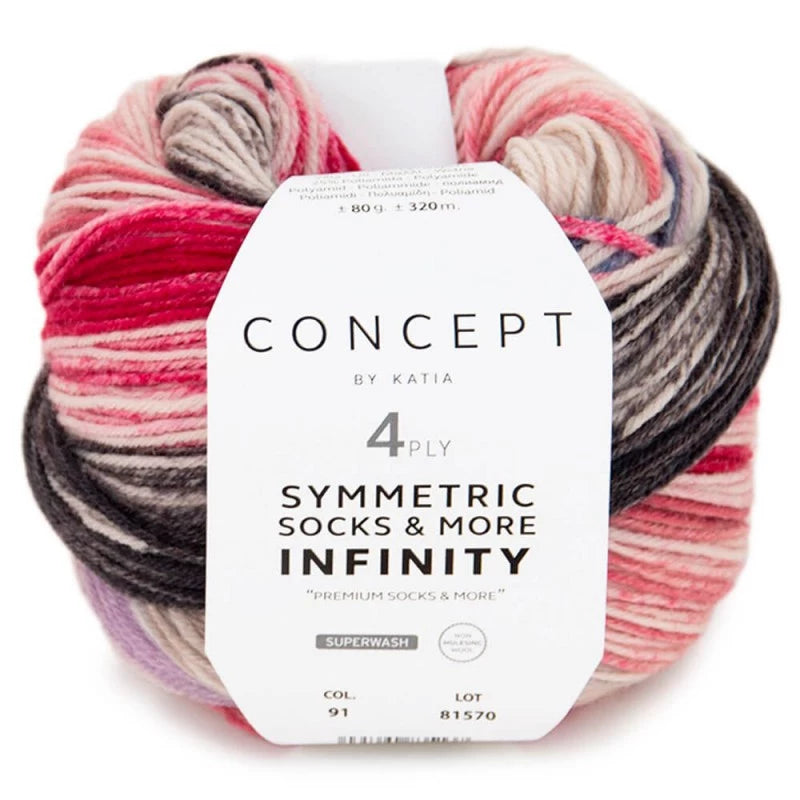 Symmetric Socks & More Infinity - Hilo Degradado con Ciclo Perfecto y Detalles en Crudo