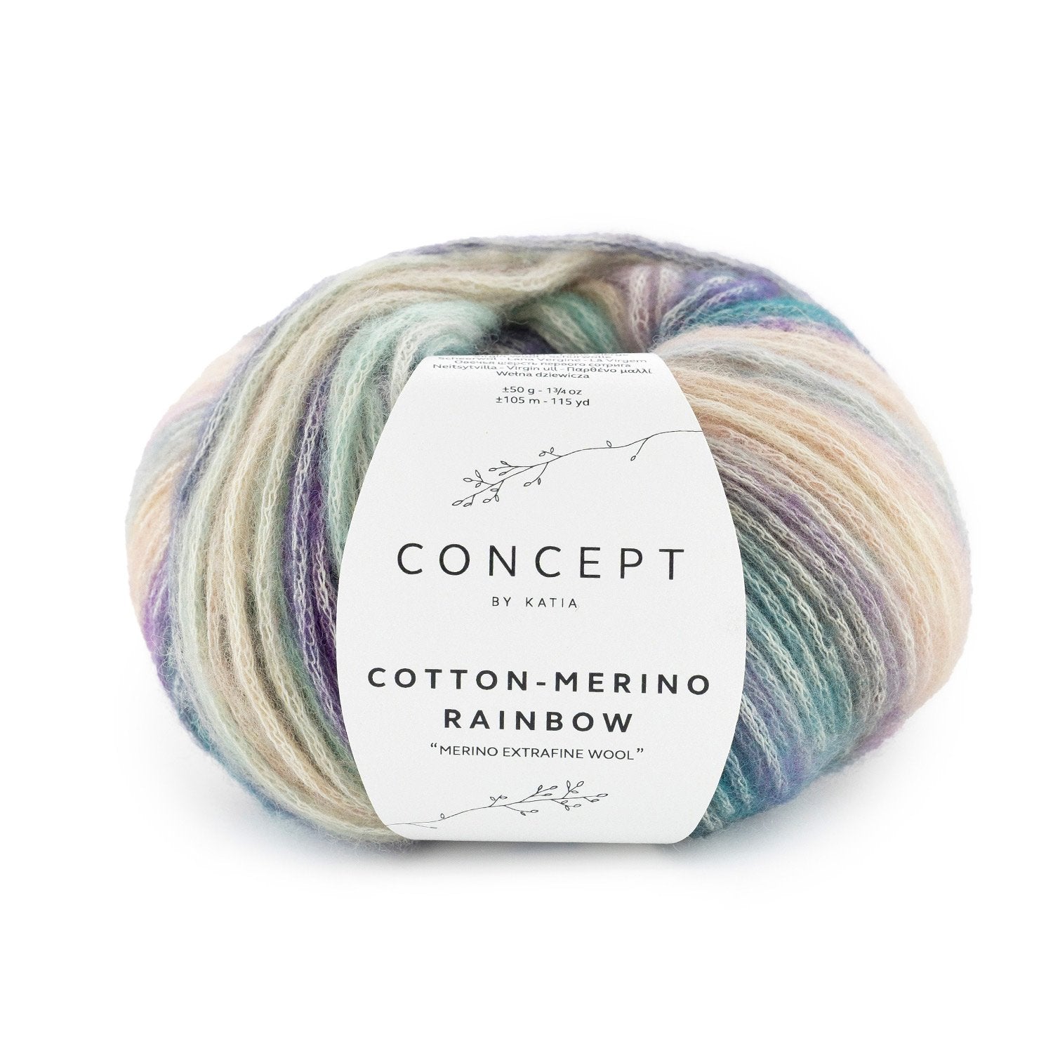 Ovillo Cotton-Merino Rainbow – 70% Algodón 30% Merino Extrafine – 50g