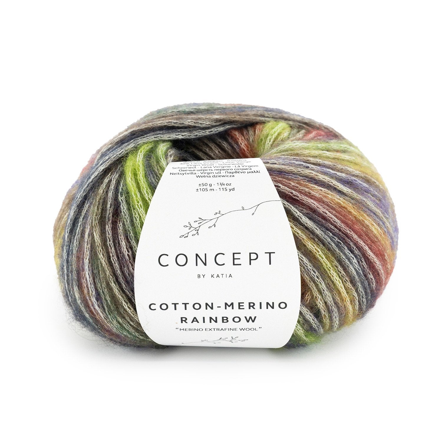 Ovillo Cotton-Merino Rainbow – 70% Algodón 30% Merino Extrafine – 50g