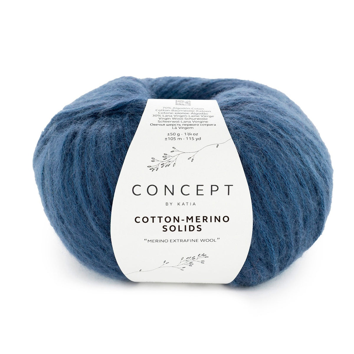 COTTON-MERINO SOLIDS de Katia, referencia de color 70 (Azul oscuro)