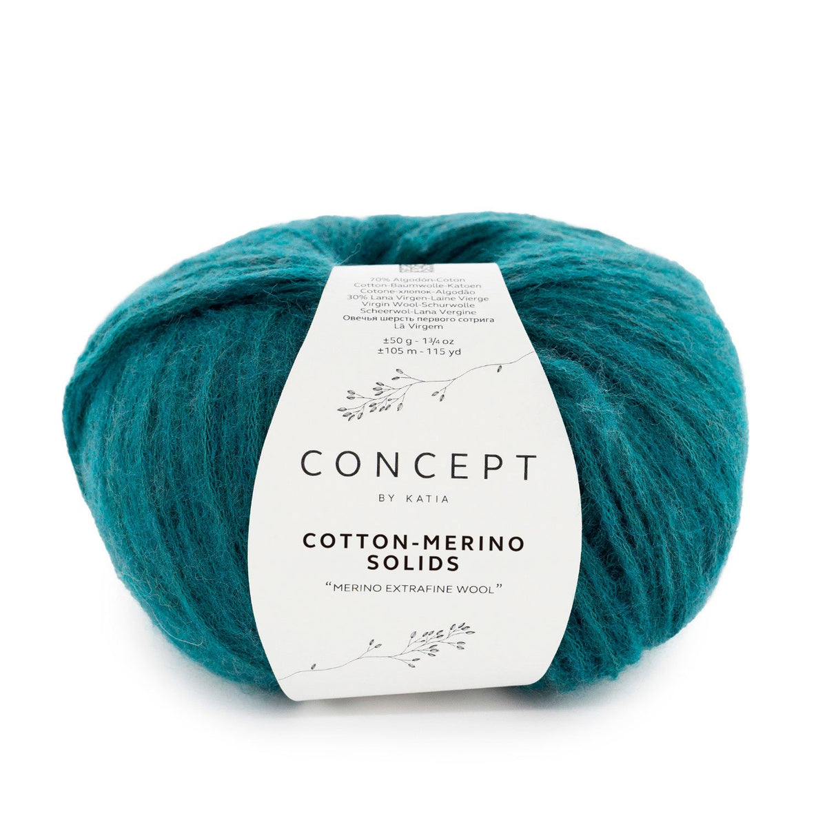 COTTON-MERINO SOLIDS de Katia, referencia de color 68 (Petróleo)