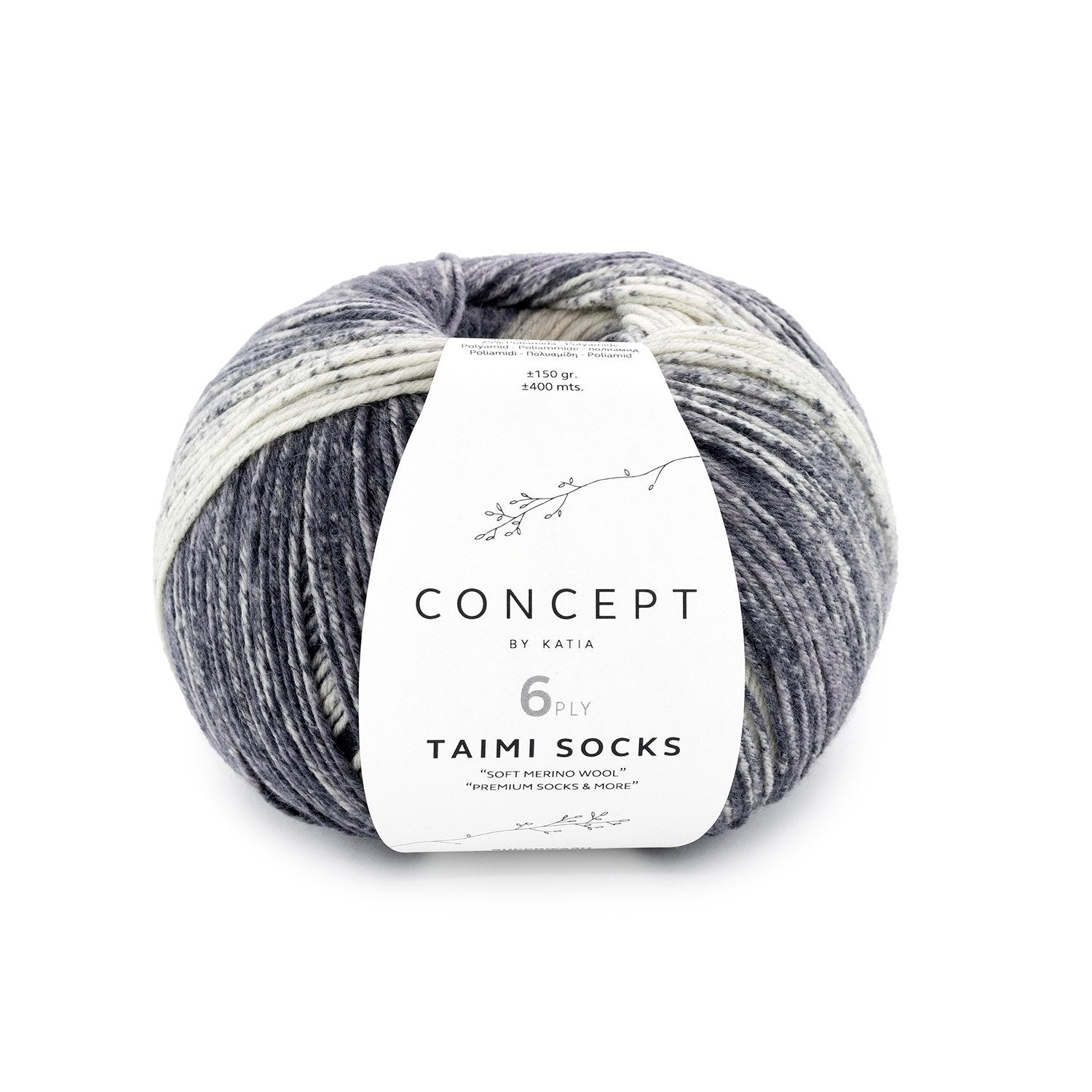 Taimi Socks - Hilo de Lana Merino Superwash para Calcetines y Bufandas