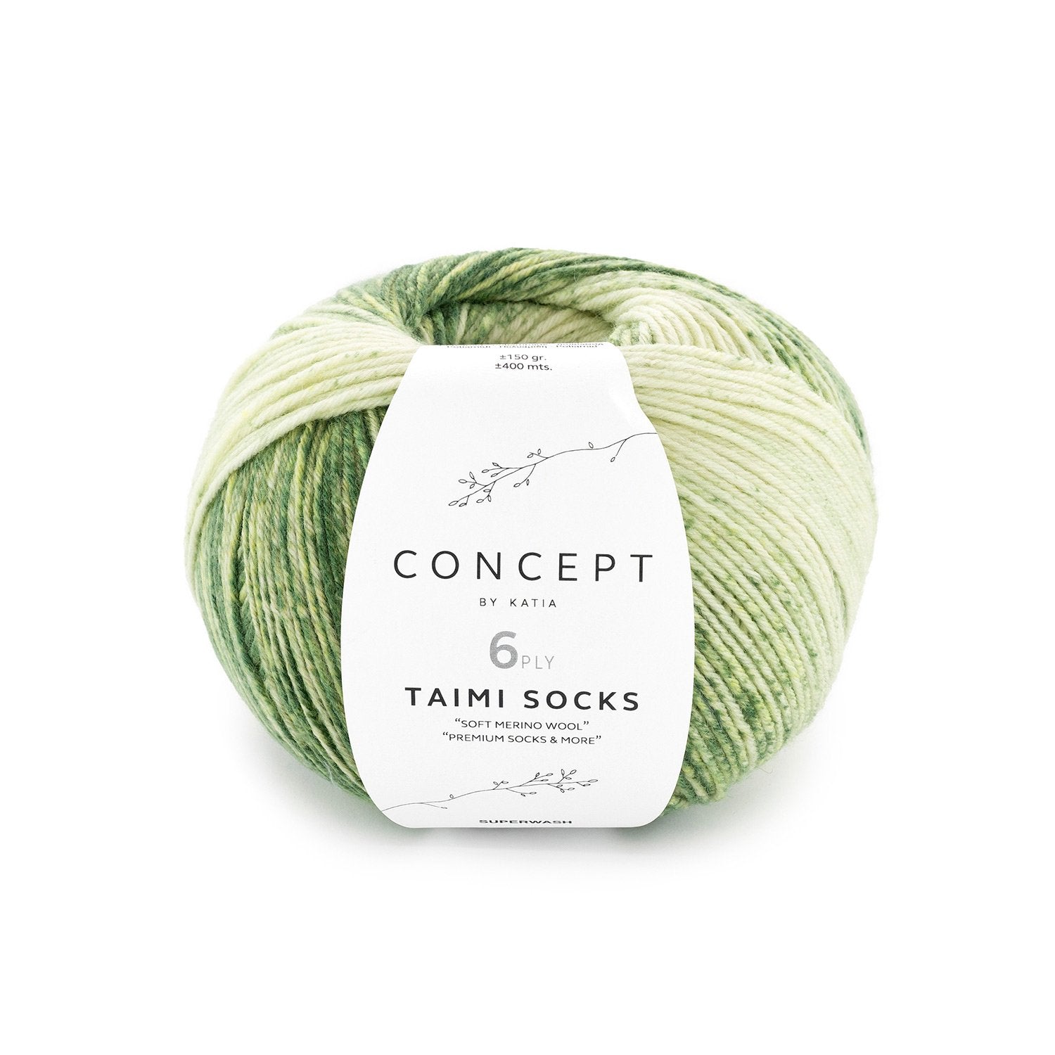 Taimi Socks - Hilo de Lana Merino Superwash para Calcetines y Bufandas