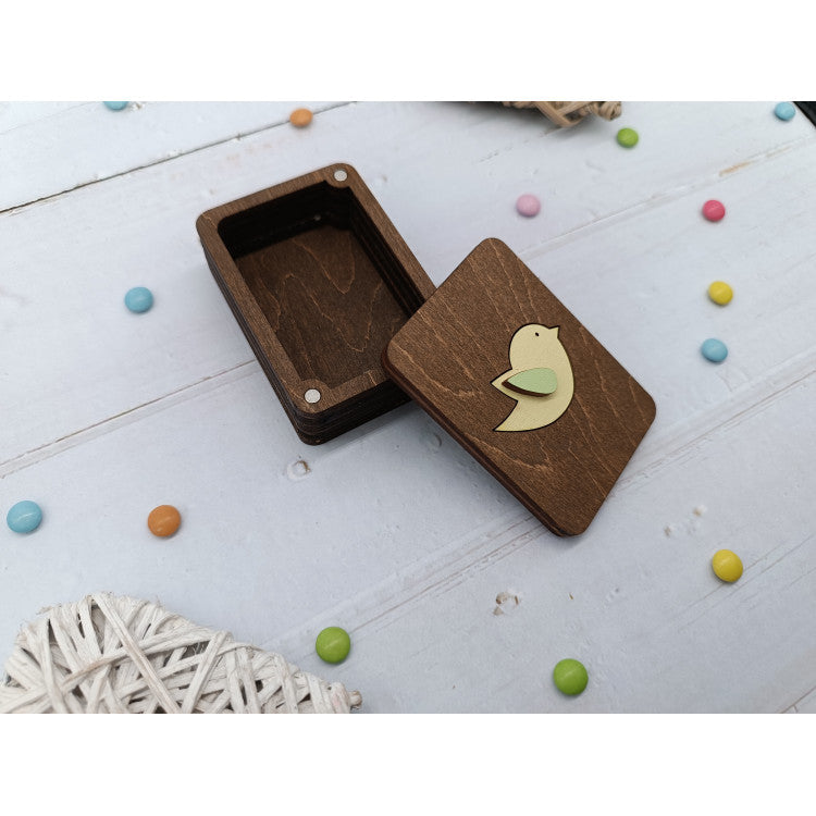 Wooden Box with Little Bird Design KF057/33 by Wizardi