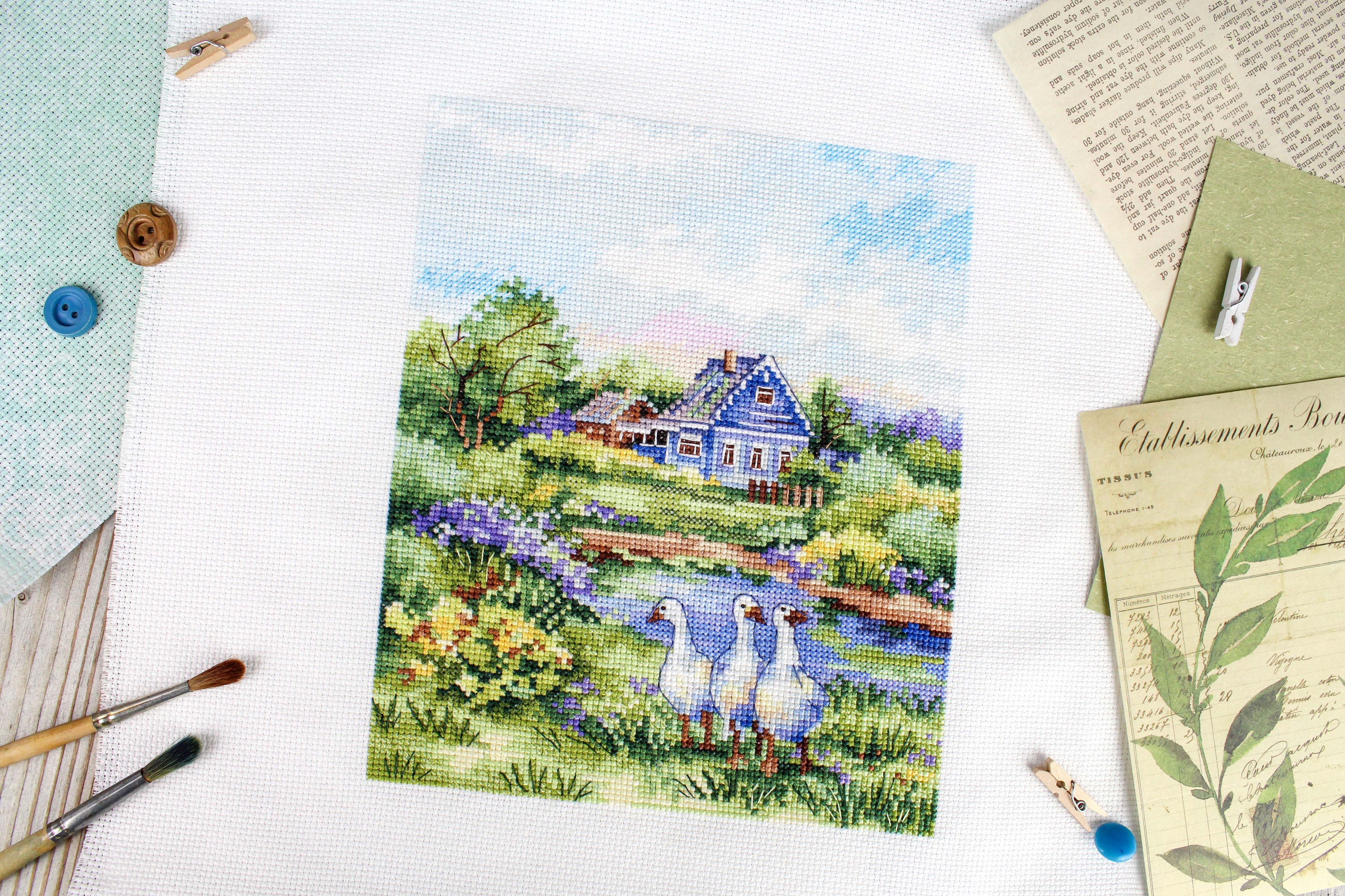 Kit de Punto de Cruz MP Studia SNV-917 "Summer in the Village"