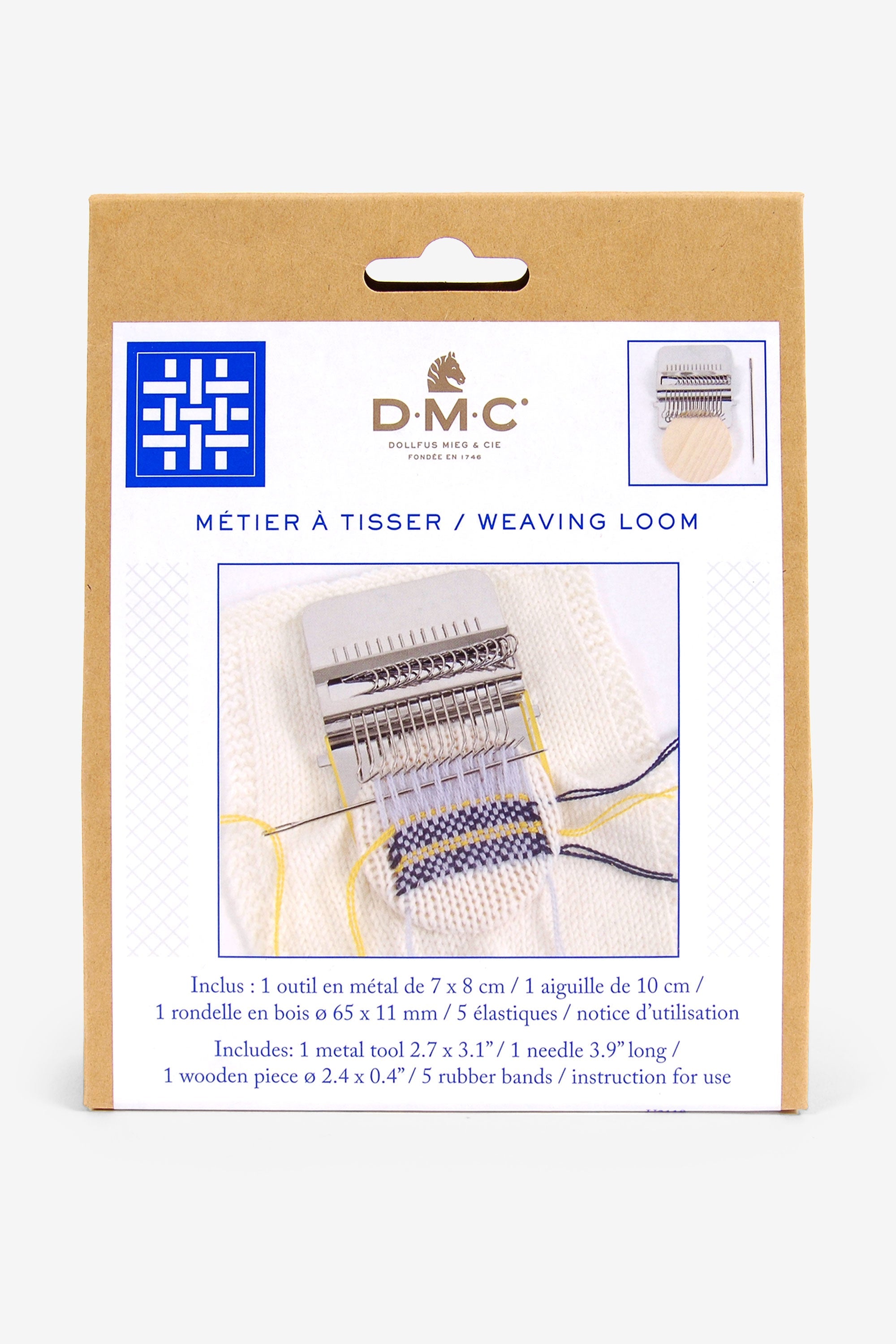 Kit de Tejido DMC: Mini Telar de 14 Ganchos para Creatividad y Reparaciones Sostenibles