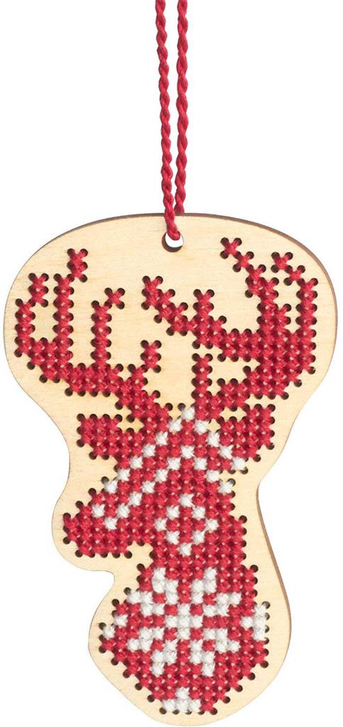 DEER WOOD ORN - 72-76057 Dimensions - Kit de punto de cruz