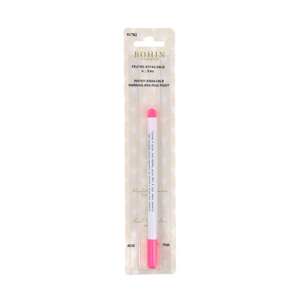 Bohin löschbarer Textilmarker mit rosa Tinte