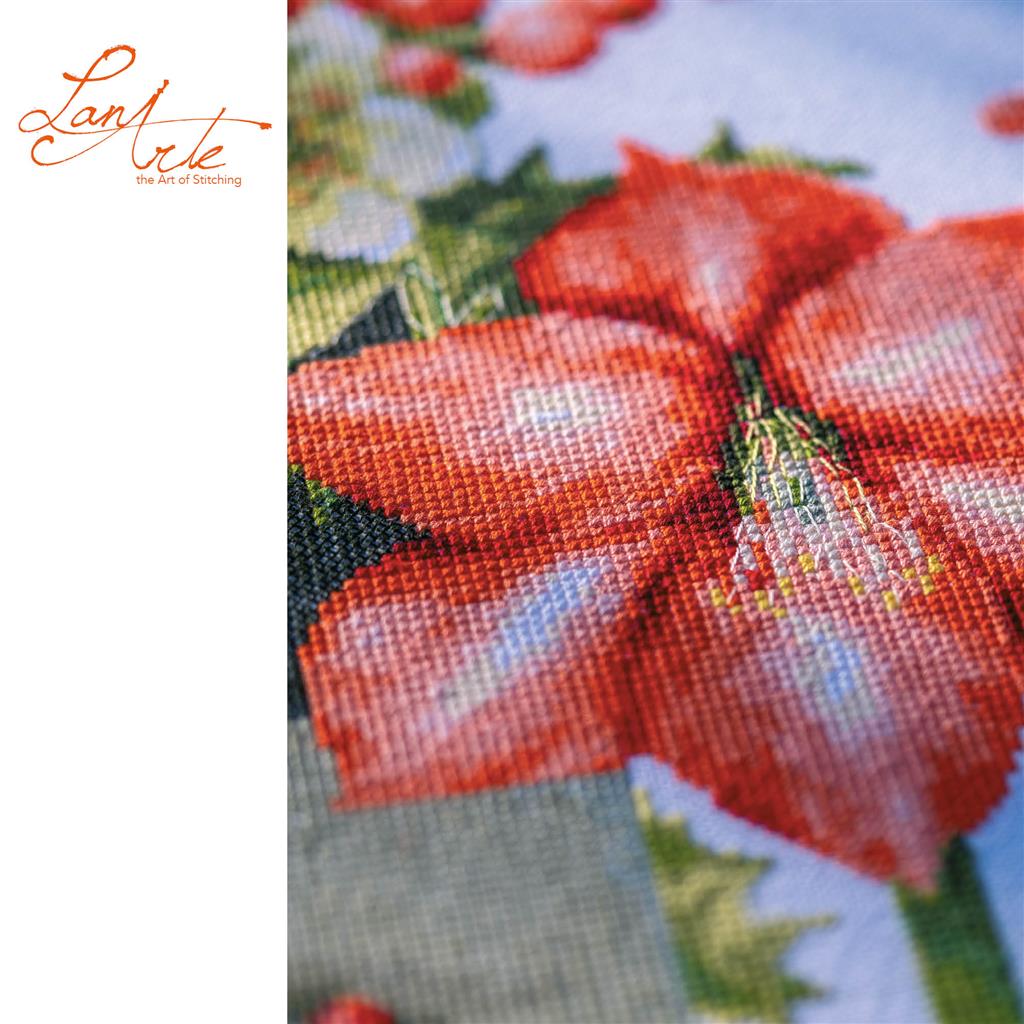 Cross Stitch Kit "Holly Jolly Amaryllis" - Lanarte PN-0201763
